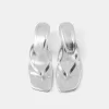 Metallic kitten-heel sandals Metallic kitten-heel sandals