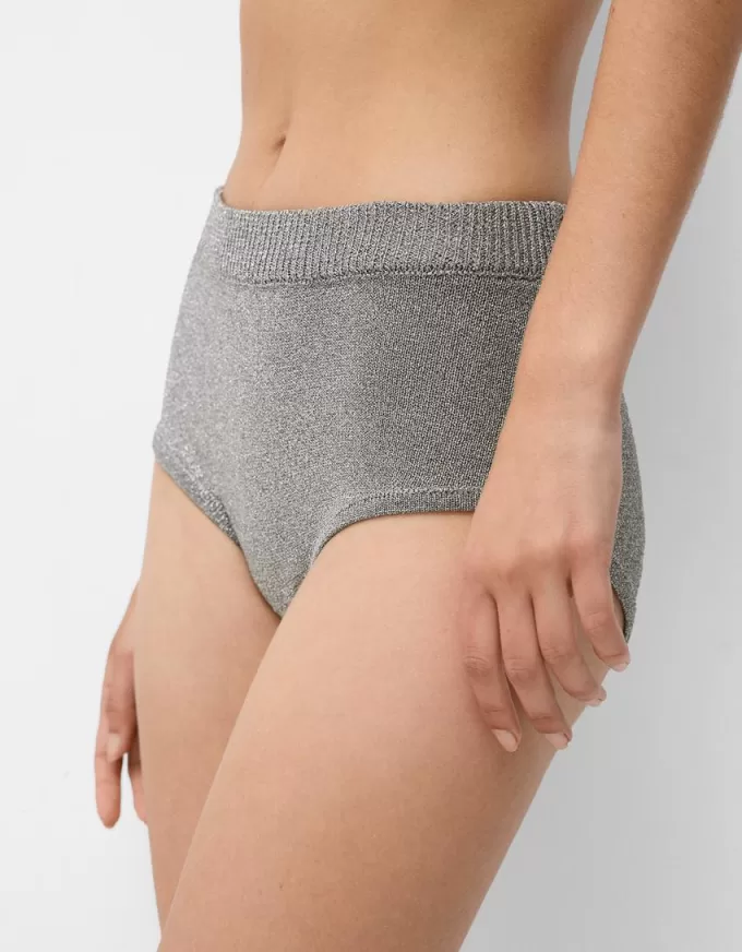 Metallic knit mini shorts Metallic knit mini shorts