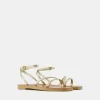 Metallic strap flat slider sandals Metallic strap flat slider sandals