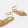Metallic strap flat slider sandals Metallic strap flat slider sandals