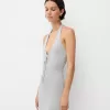 Metallic thread halter midi dress Metallic thread halter midi dress