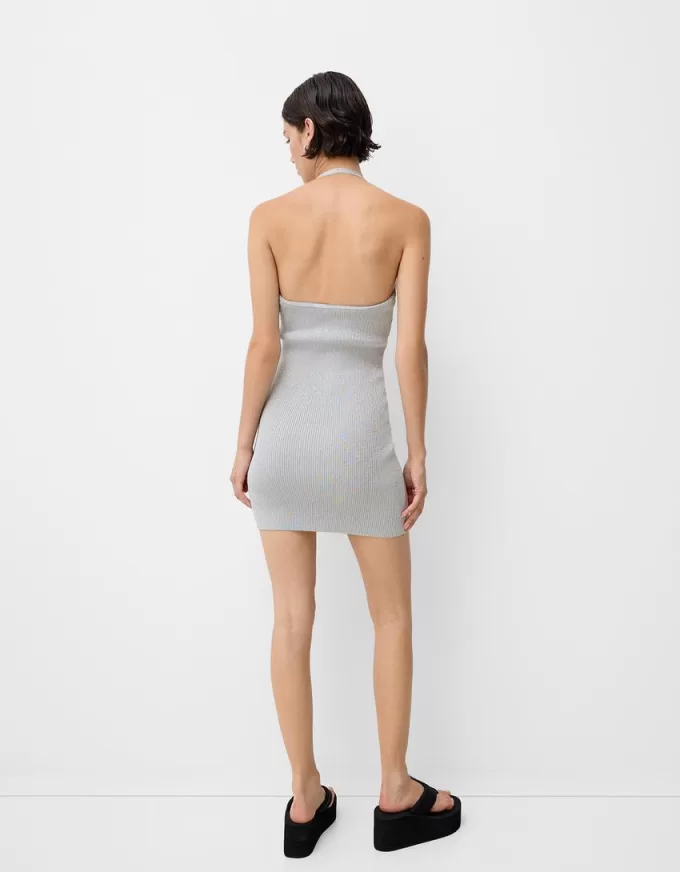 Metallic thread halter midi dress Metallic thread halter midi dress