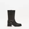 Mid-calf flat biker boots Mid-calf flat biker boots