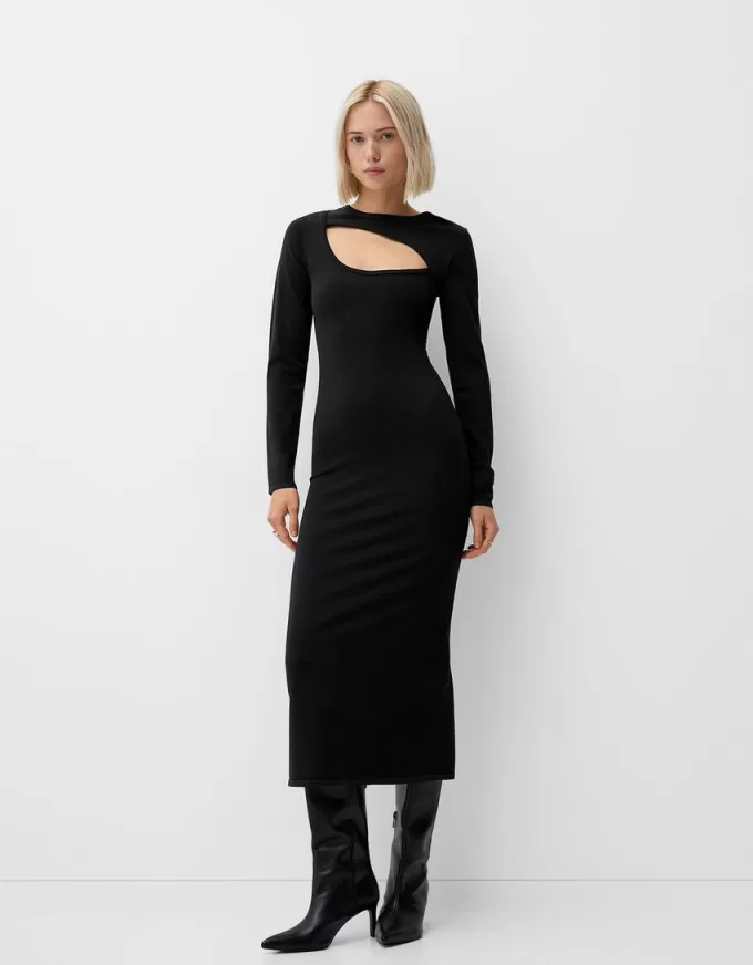 Midi dress with cut-out detail