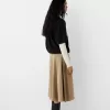 Midi skirt with box pleats and pockets Midi skirt with box pleats and pockets