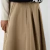 Midi skirt with box pleats and pockets Midi skirt with box pleats and pockets