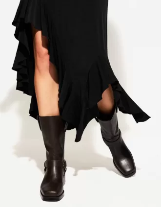 Midi skirt with ruffles