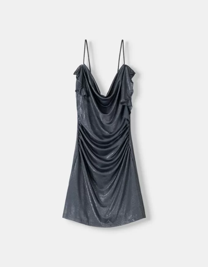 Mini dress with shiny straps Mini dress with shiny straps