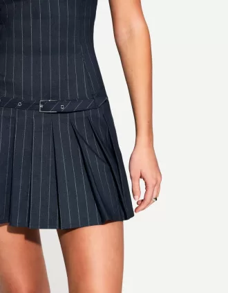 Mini dress with tie belt