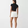 Mini fold-over-waist skirt