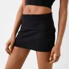 Mini fold-over-waist skirt