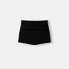 Mini fold-over-waist skirt