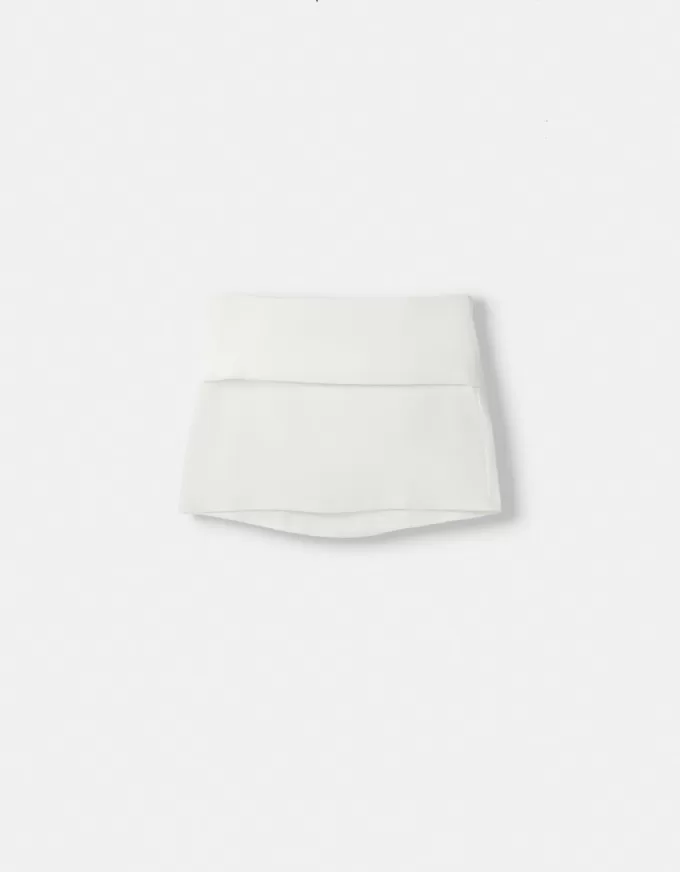 Mini fold-over-waist skirt