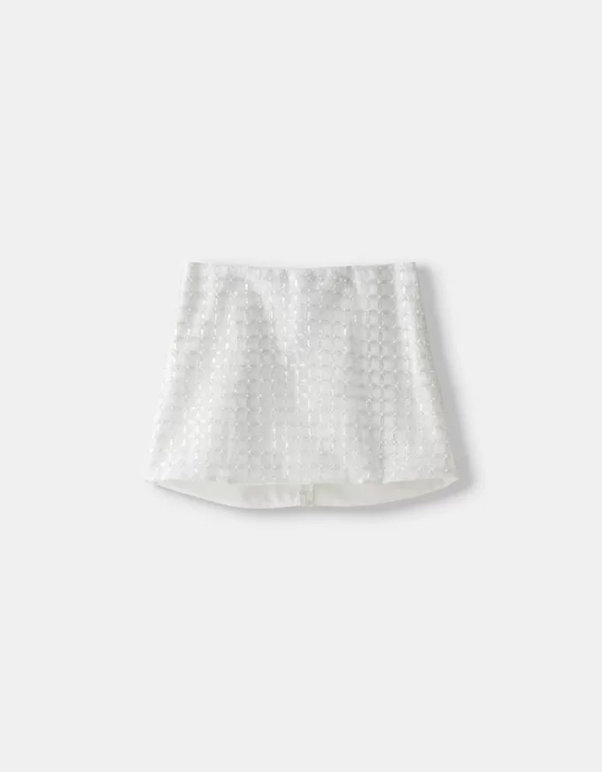 Mini skirt with rhinestones