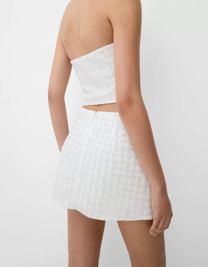 Mini skirt with rhinestones