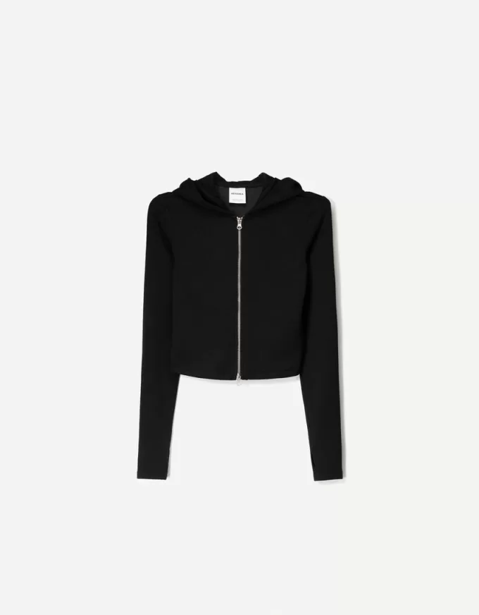 Modal zip-up hooded sweatshirt Modal zip-up hooded sweatshirt