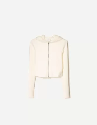 Modal zip-up hooded sweatshirt