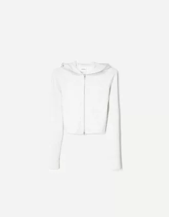 Modal zip-up hooded sweatshirt