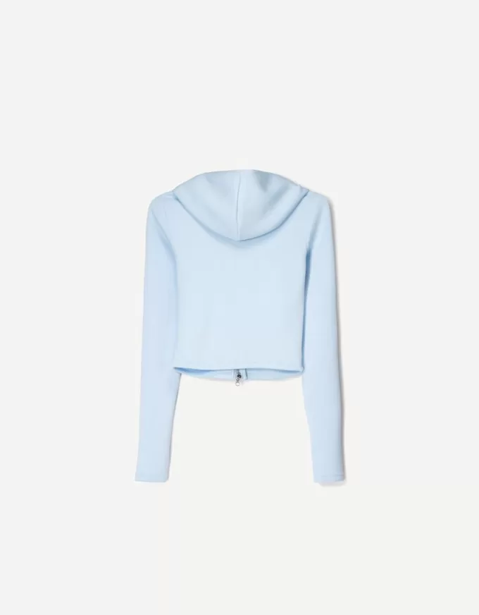 Modal zip-up hooded sweatshirt