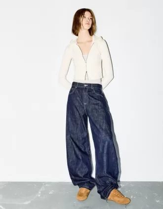 Modal zip-up hooded sweatshirt