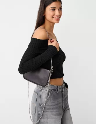 Multi-way leather effect crossbody bag