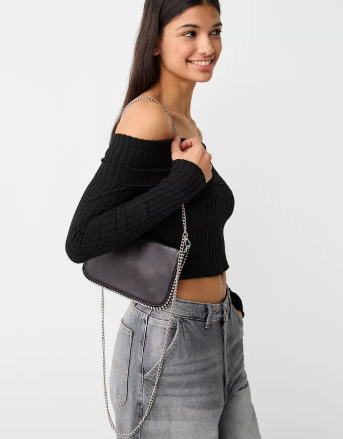 Multi-way leather effect crossbody bag