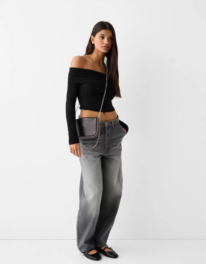 Multi-way leather effect crossbody bag