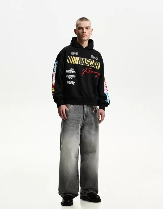 Nascar print boxy hooded sweatshirt Nascar print boxy hooded sweatshirt