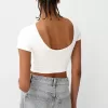 Open back T-shirt with rhinestones