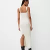 Open-knit midi dress with straps