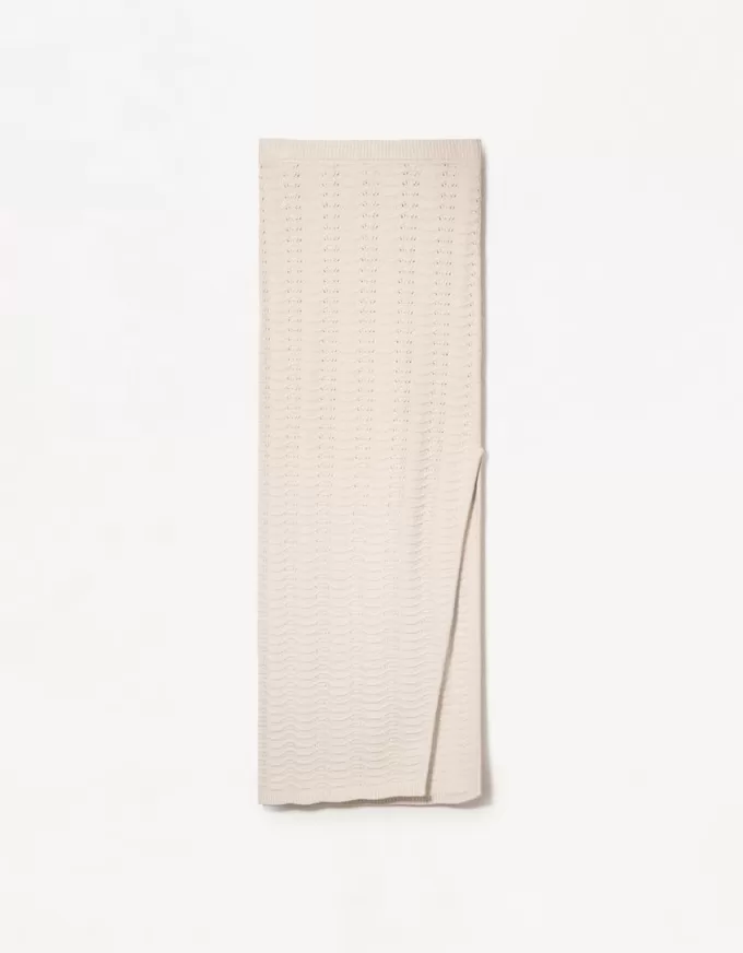 Open knit midi skirt