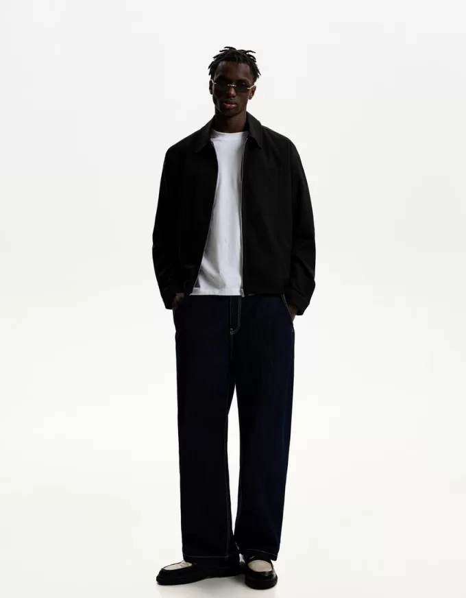 Overshirt with zipper