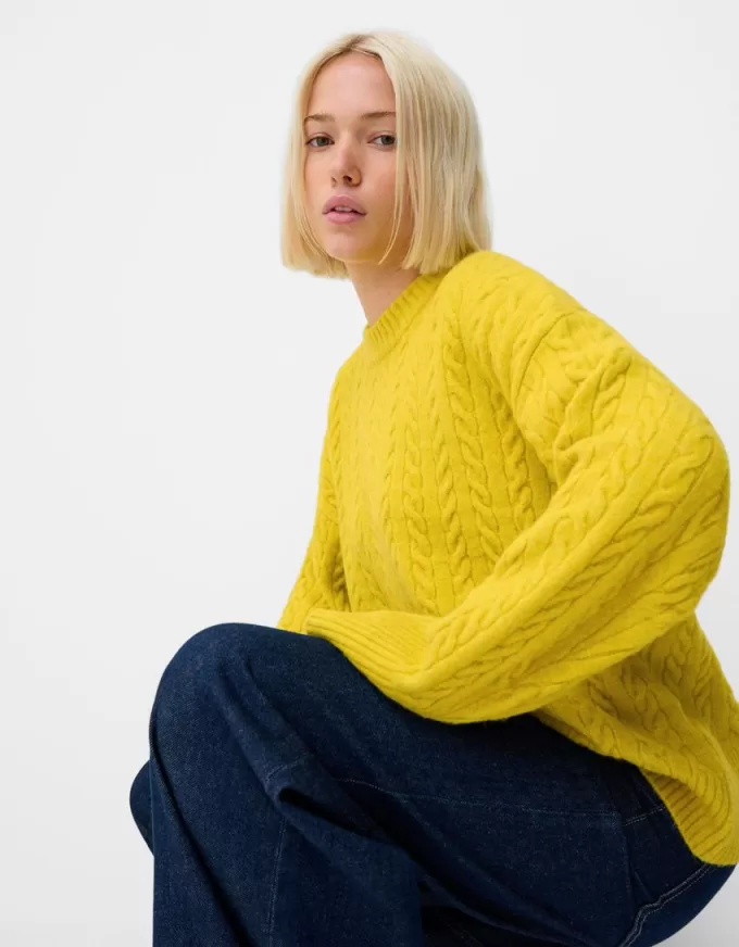 Oversize cable-knit sweater