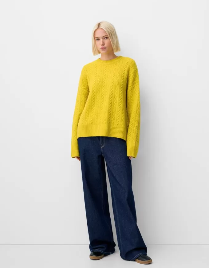 Oversize cable-knit sweater