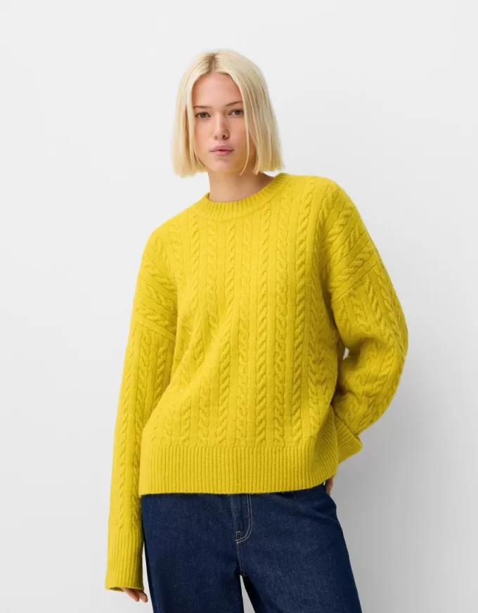 Oversize cable-knit sweater