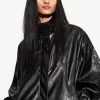 Oversize faux leather jacket