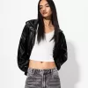Oversize faux leather jacket