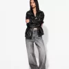 Oversize faux leather jacket