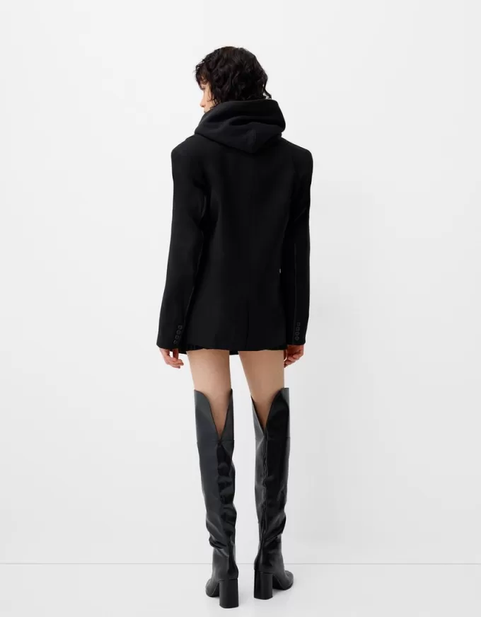 Oversize sateen suit blazer