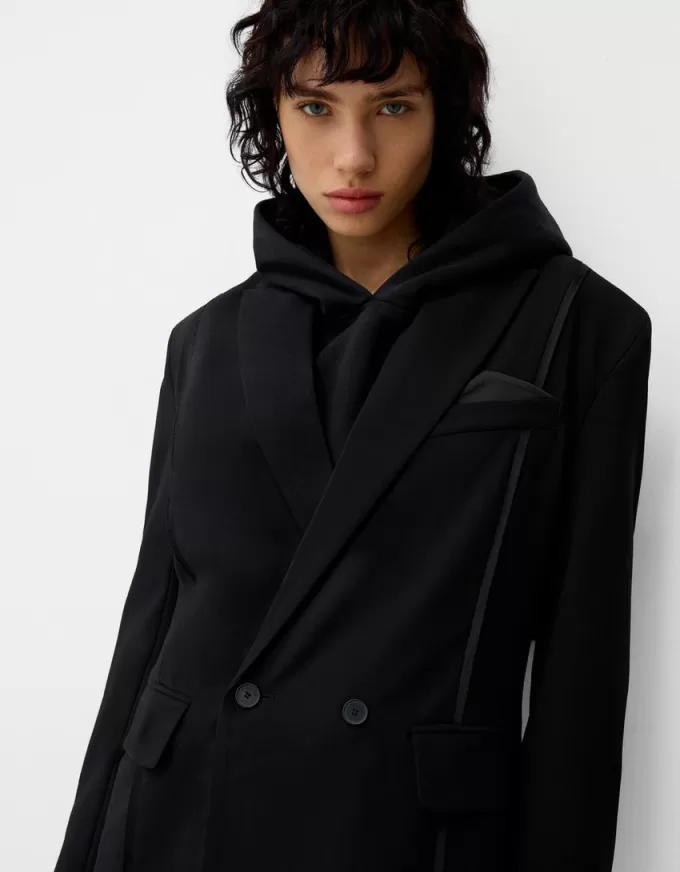 Oversize sateen suit blazer