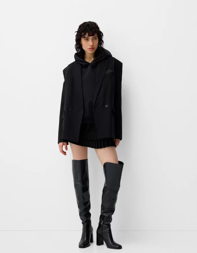 Oversize sateen suit blazer