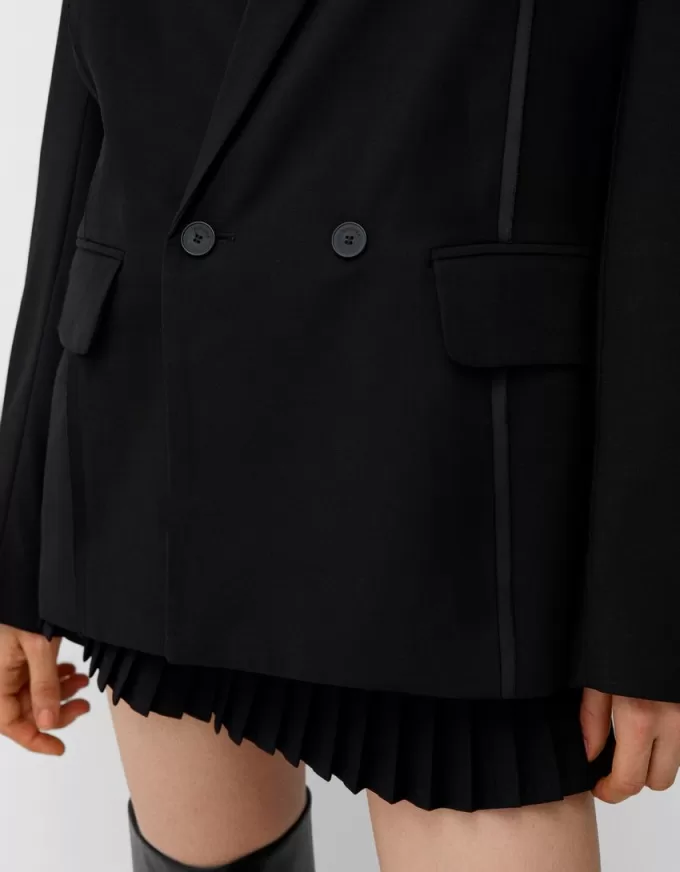 Oversize sateen suit blazer