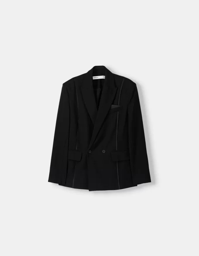 Oversize sateen suit blazer