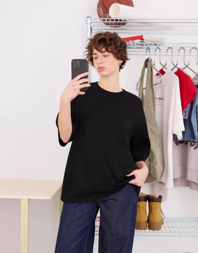 Oversize short sleeve heavy cotton T-shirt