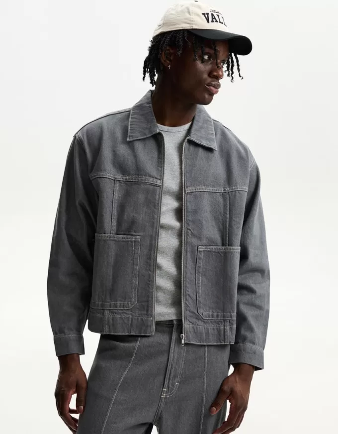 Oversized denim shirt