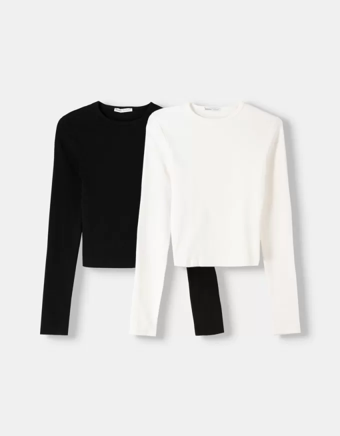 Pack of 2 long sleeve crew neck T-shirts