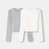 Pack of 2 long sleeve crew neck T-shirts
