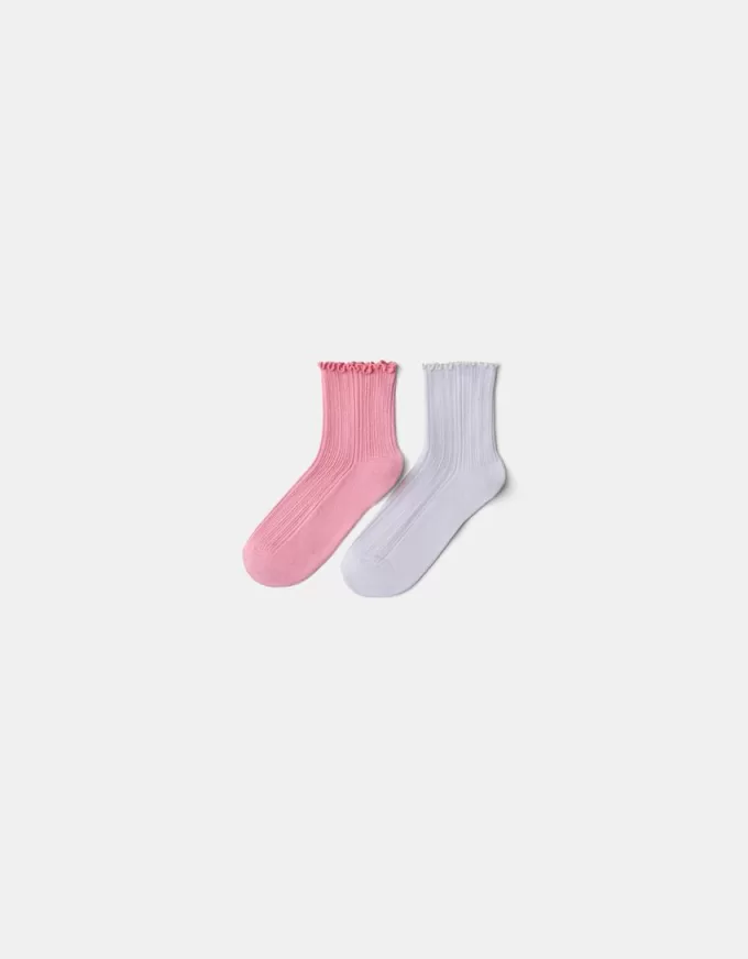 Pack of 2 pointelle socks