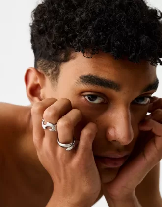 Pack of 2 stainless steel rings