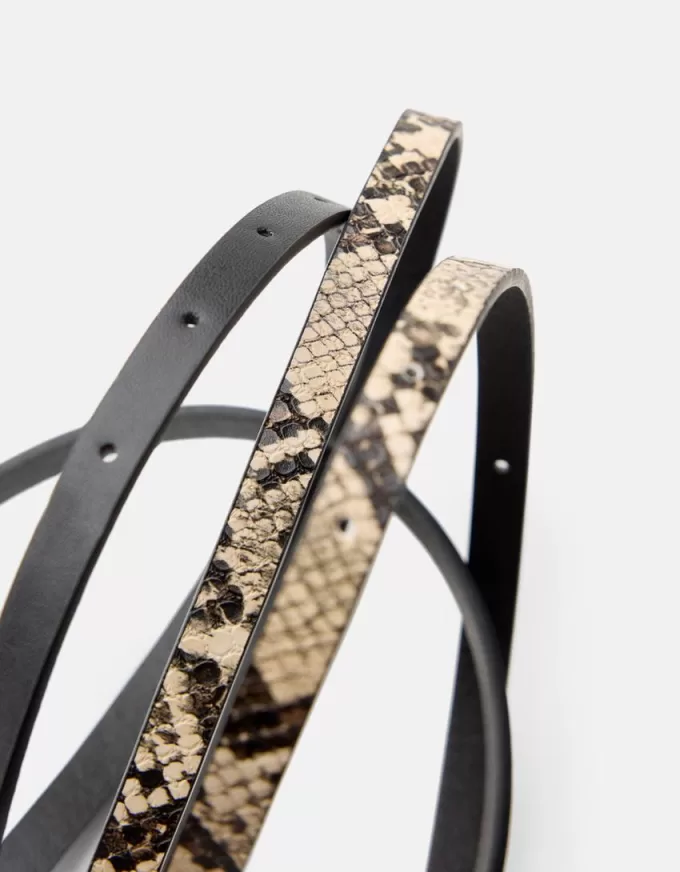 Pack of 2 thin belts